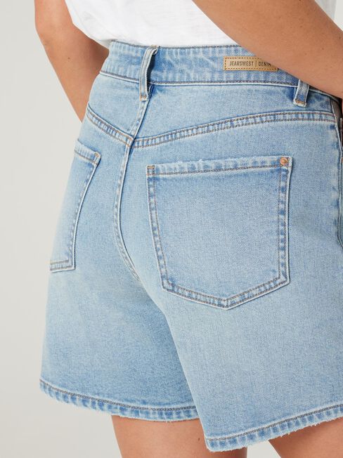 Rhia High Waisted Denim Short, Light Vintage, hi-res