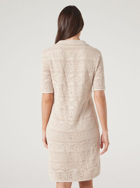 Shelly Crochet Dress, Sand, hi-res