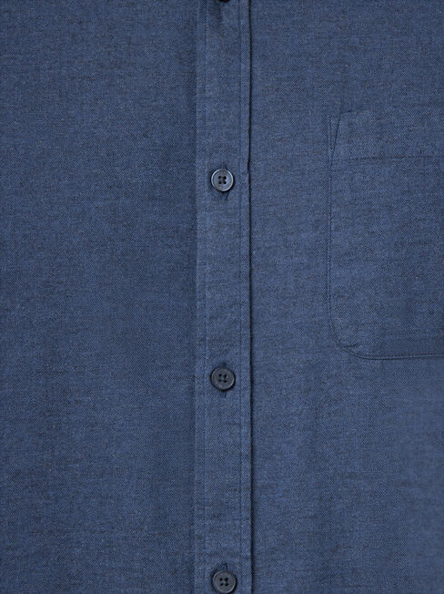 Byron Long Sleeve Brushed Shirt, Blue, hi-res