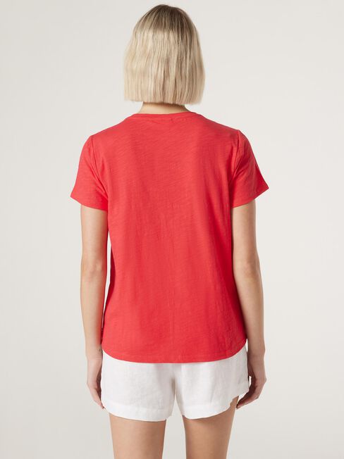 Essential Slub Pocket Tee, Candy Apple, hi-res