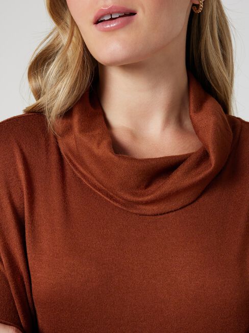 Amy Soft Touch Roll Neck, Camel, hi-res