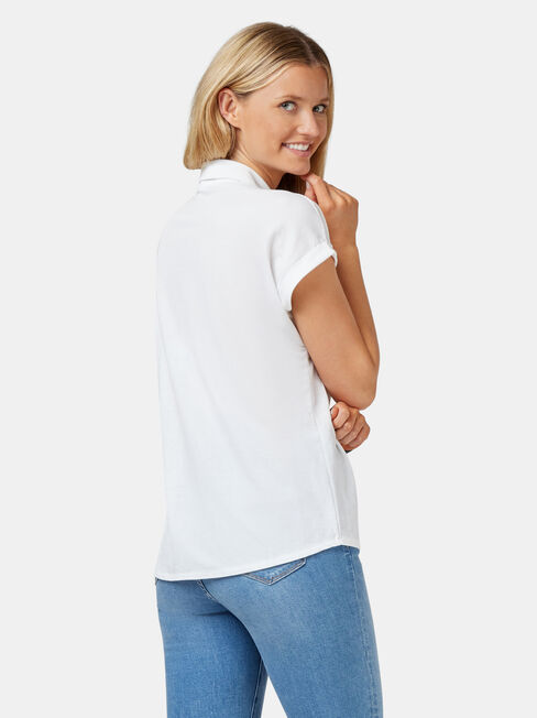 Finley Button Thru Shirt, White, hi-res