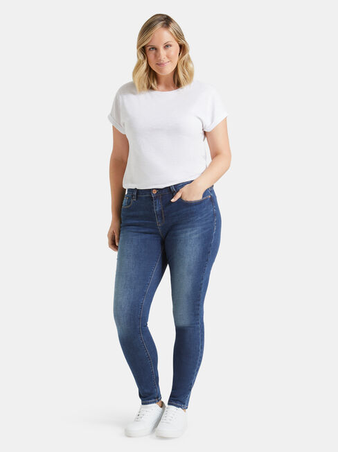 Curve Embracer Skinny jeans Mid Vintage, Mid Indigo, hi-res