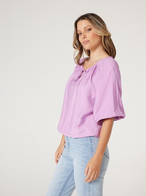 Astrid Tie Front Blouse, Pink, hi-res