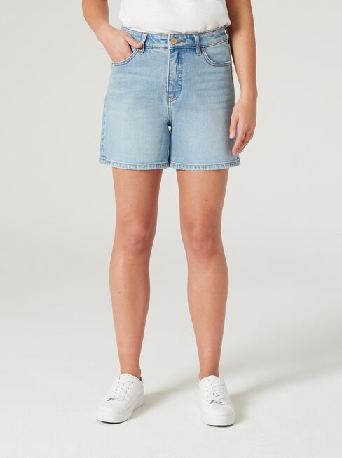 Rhia High Waisted Denim Short, Light Vintage, hi-res