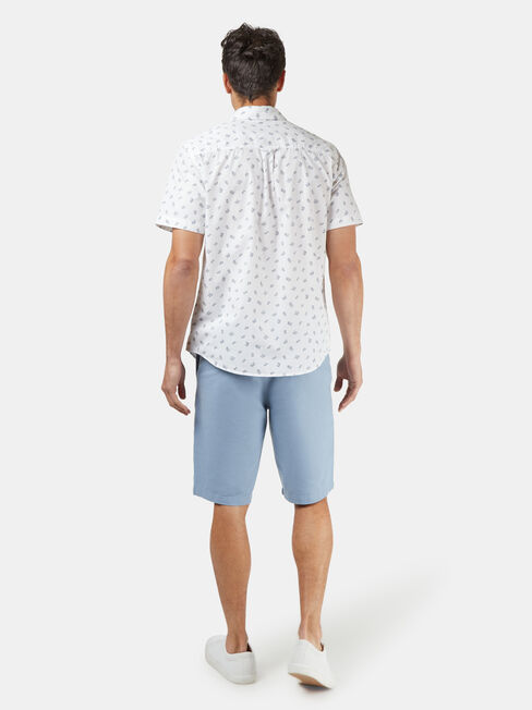 Adam Short Sleeve Print Shirt, White, hi-res