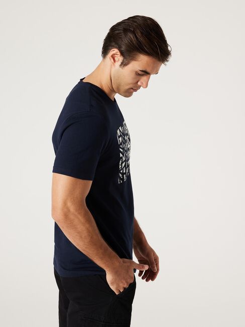 SS Beau Print Crew Tee, Ink, hi-res