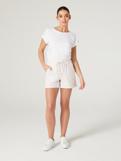 Elly Luxe Short, White, hi-res