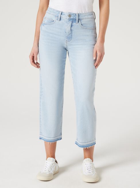 Annie Mid Waisted Straight Capri, Summer Indigo, hi-res