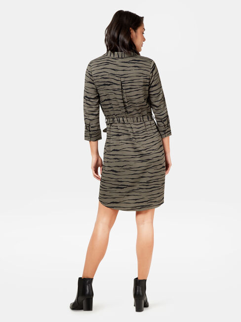 Minx Printed Shirt Dress, Print, hi-res