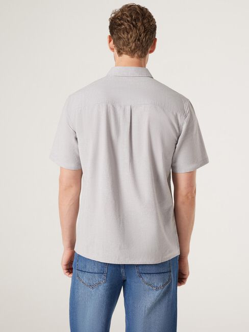 Short Sleeve Kai Textured Shirt, Grey, hi-res