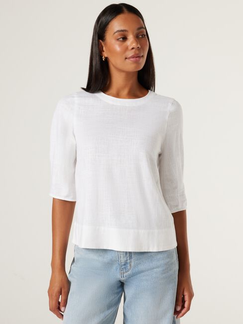 Carrie Blouson Sleeve Top, Coconut, hi-res