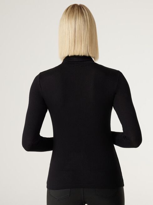 Sariah Soft Touch Turtle Neck Pullover, Black, hi-res