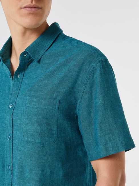 Wolf Textured Short Sleeve Shirt, Jadeite, hi-res