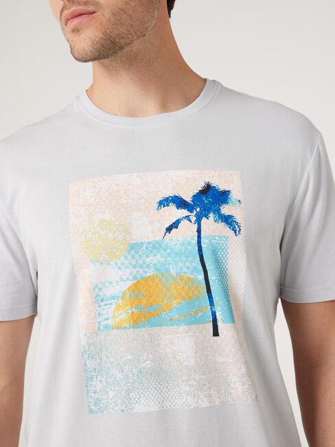 SS Rohan Print Crew Tee, Silver, hi-res