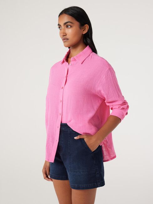 Cara Cheesecloth Shirt, Pink, hi-res