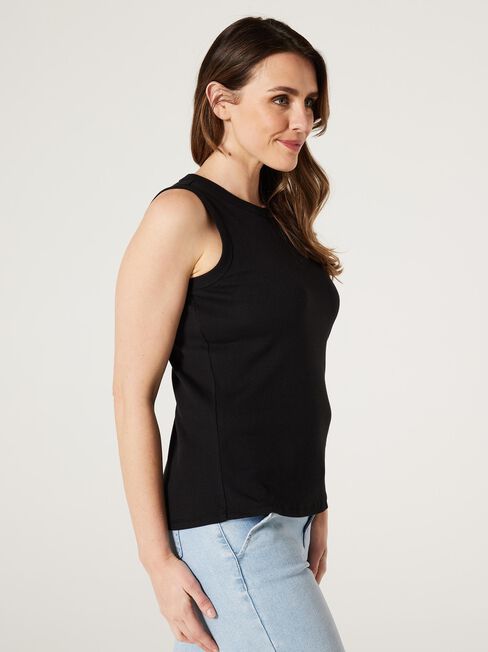 Rib Essential Tank, Black, hi-res