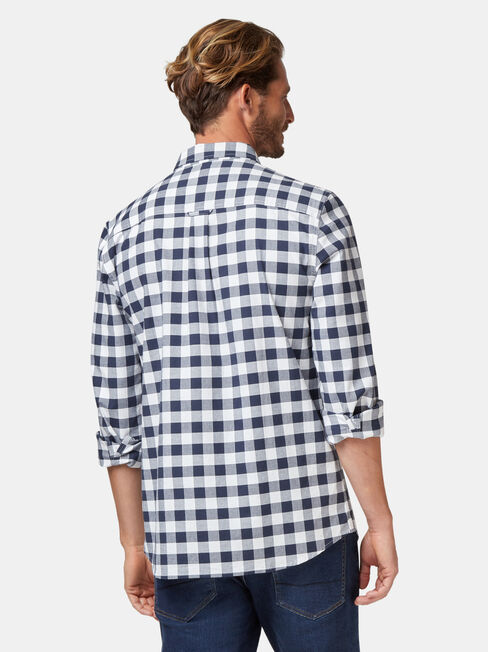 Holt Long Sleeve Oxford Check Shirt, Blue, hi-res