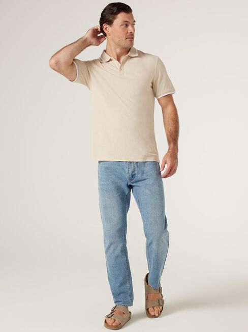 SS Nash Tipped Polo, Oatmeal, hi-res