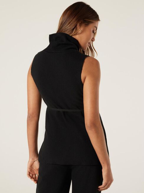 Sabrina Soft Touch Sleeveless Top, Black, hi-res