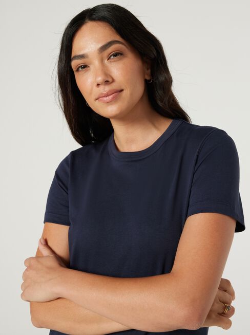 Classic Crew Neck Tee, Ink, hi-res