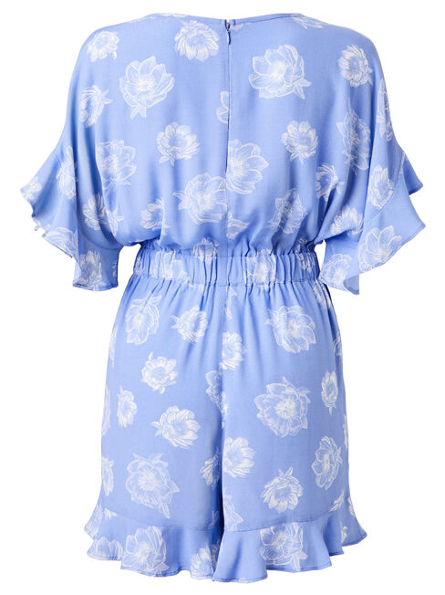 Lillian Shortsleeve Playsuit, Blue, hi-res