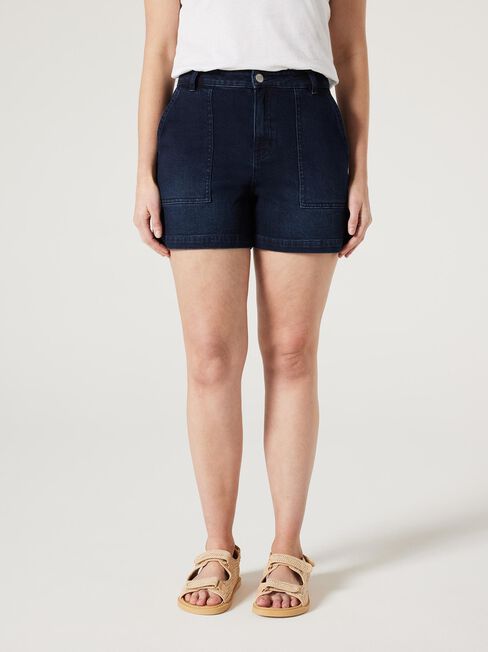 Olivia Denim Utility Short, Blue, hi-res