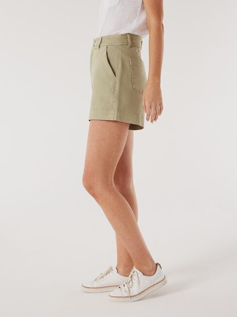 Georgia Tummy Trimmer Denim Short, Sage, hi-res