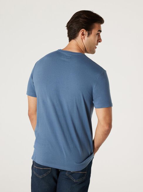 SS Perry Print Crew Tee, Dusty Blue, hi-res