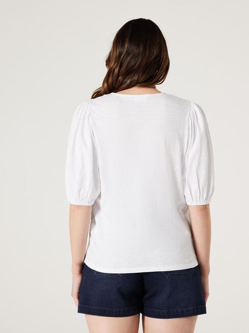 Demie Ladder Trim Top, White, hi-res