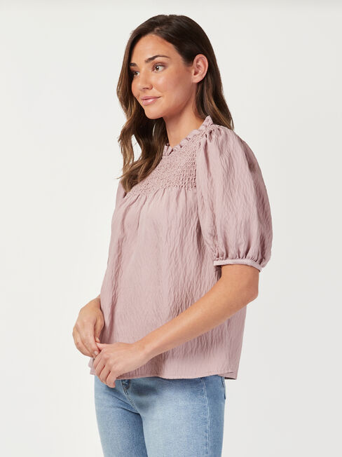 Francesca Puff Sleeve Top, Purple, hi-res