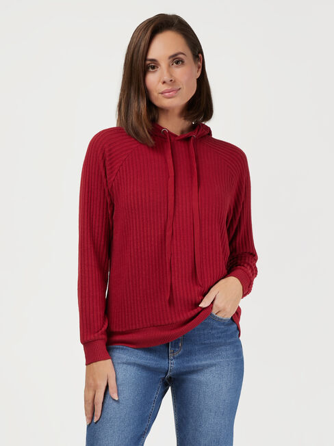 Khloe Soft Touch Hoodie, Red, hi-res