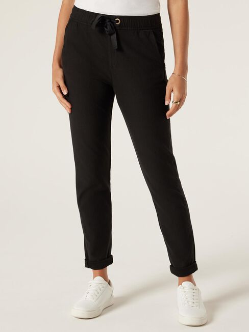 Amelia Luxe Joggers, Black, hi-res