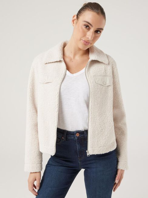 Celeste Teddy Jacket, Cream, hi-res