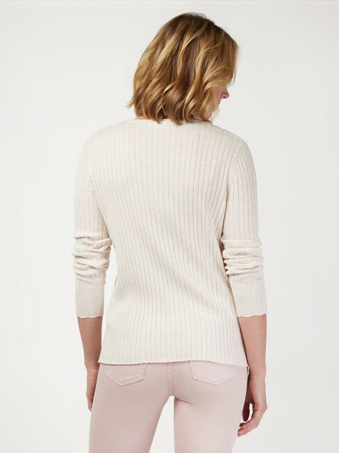Hayley Henley Pullover, White, hi-res