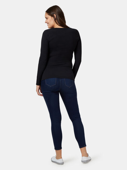 Feather Touch Maternity Skinny 7/8, Blue, hi-res