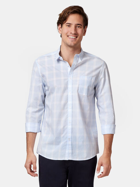 Jaxton Long Sleeve Check Shirt, Blue, hi-res