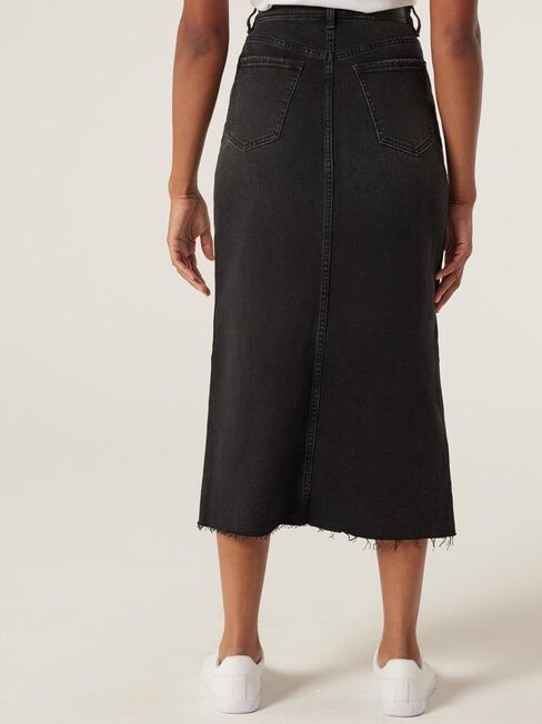 Missy Denim Midi Skirt, Black, hi-res