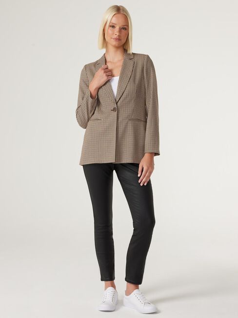 Danica Houndstooth Blazer, Choc Houndstooth, hi-res