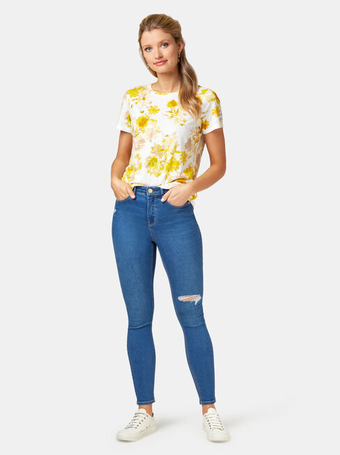 Zara Floral Printed Tee, Floral, hi-res