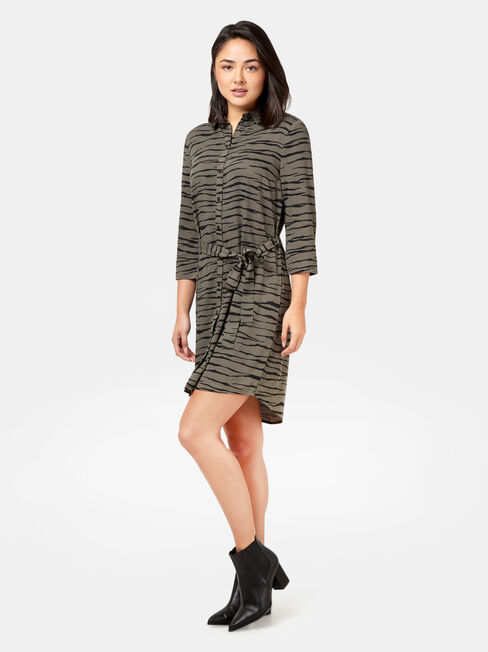 Minx Printed Shirt Dress, Print, hi-res