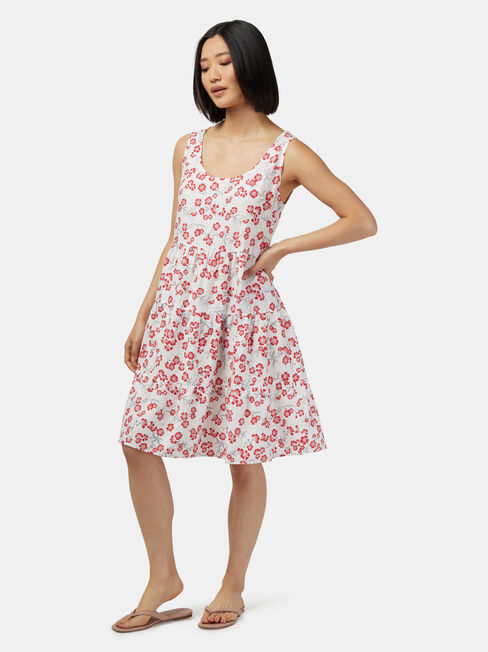 Georgia Tiered Dress, Print, hi-res