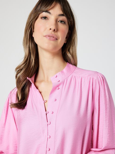 Vicki Button Down Blouse, Candy Floss, hi-res