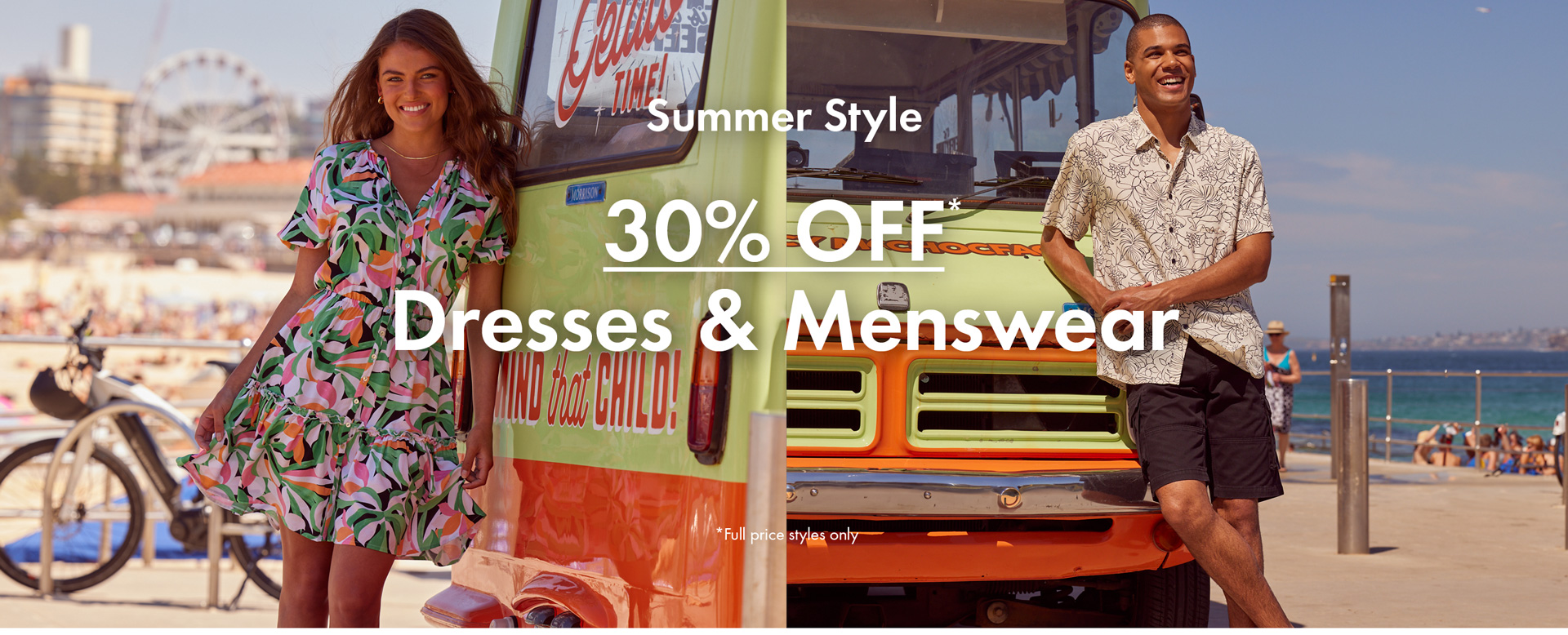 30% off Dresses & Menswear*