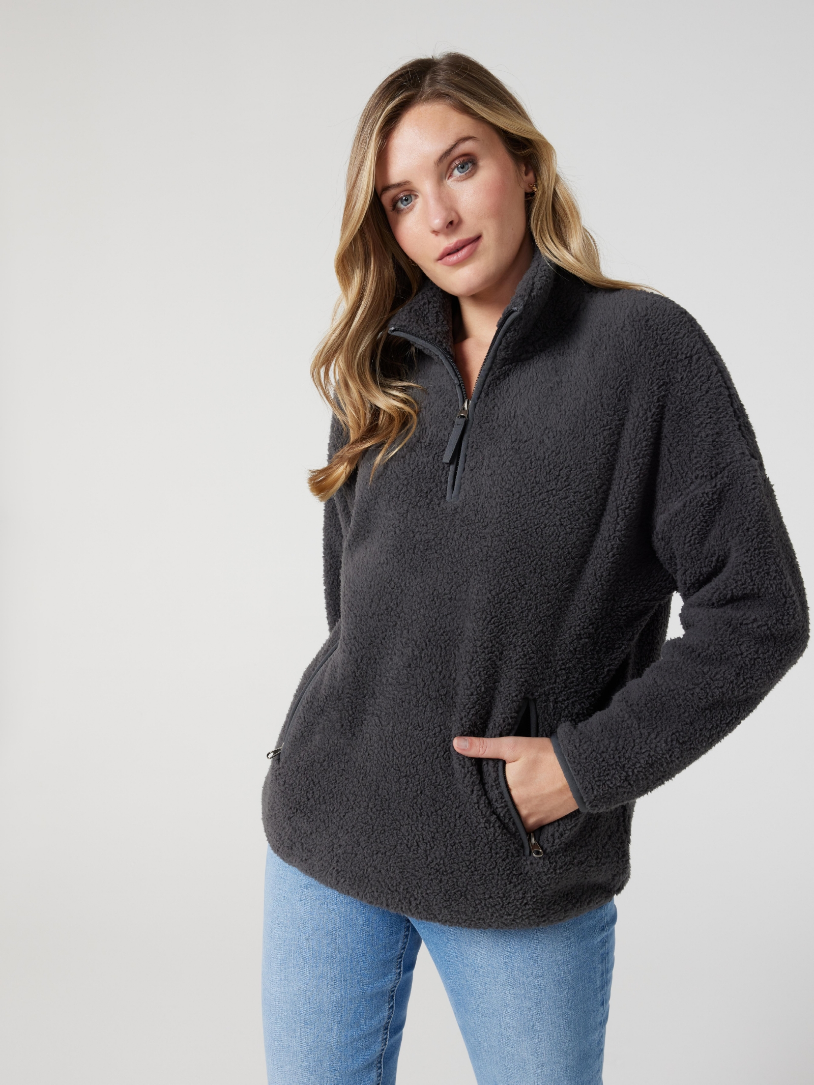 Teddy bear half zip jumper on sale