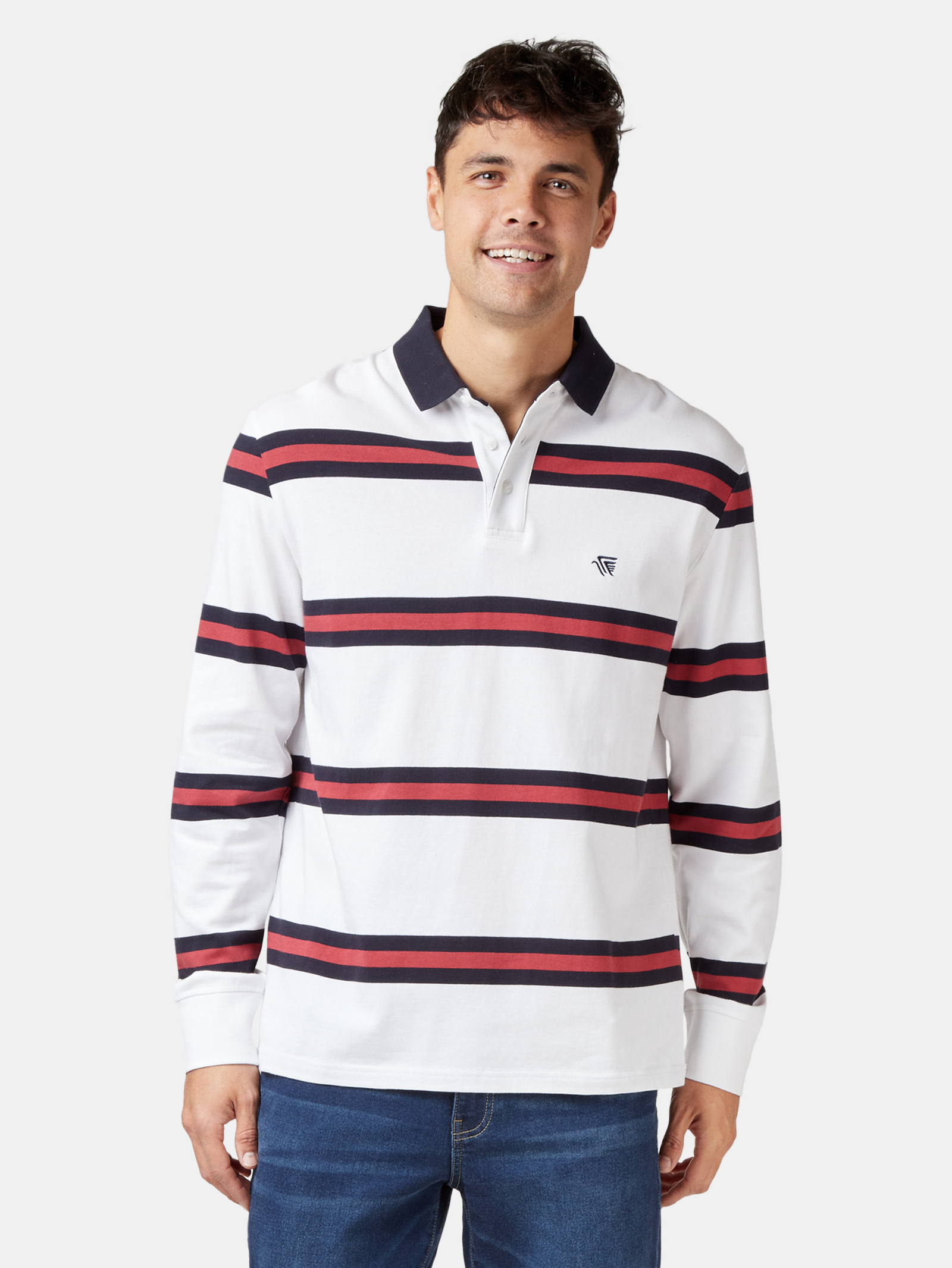 Archer Long Sleeve Rugby Polo | Jeanswest