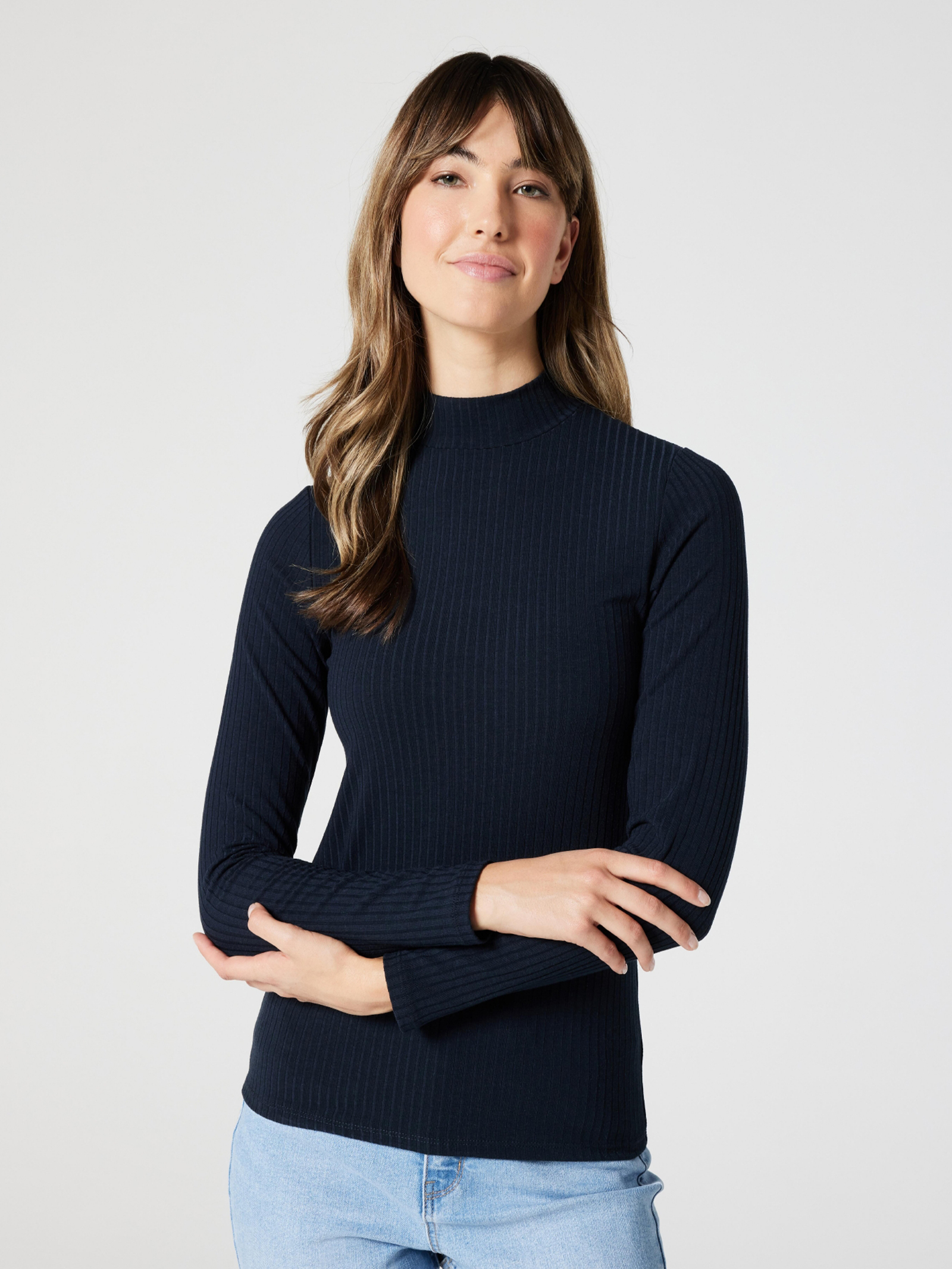 Morticia Mock Neck Top Jeanswest
