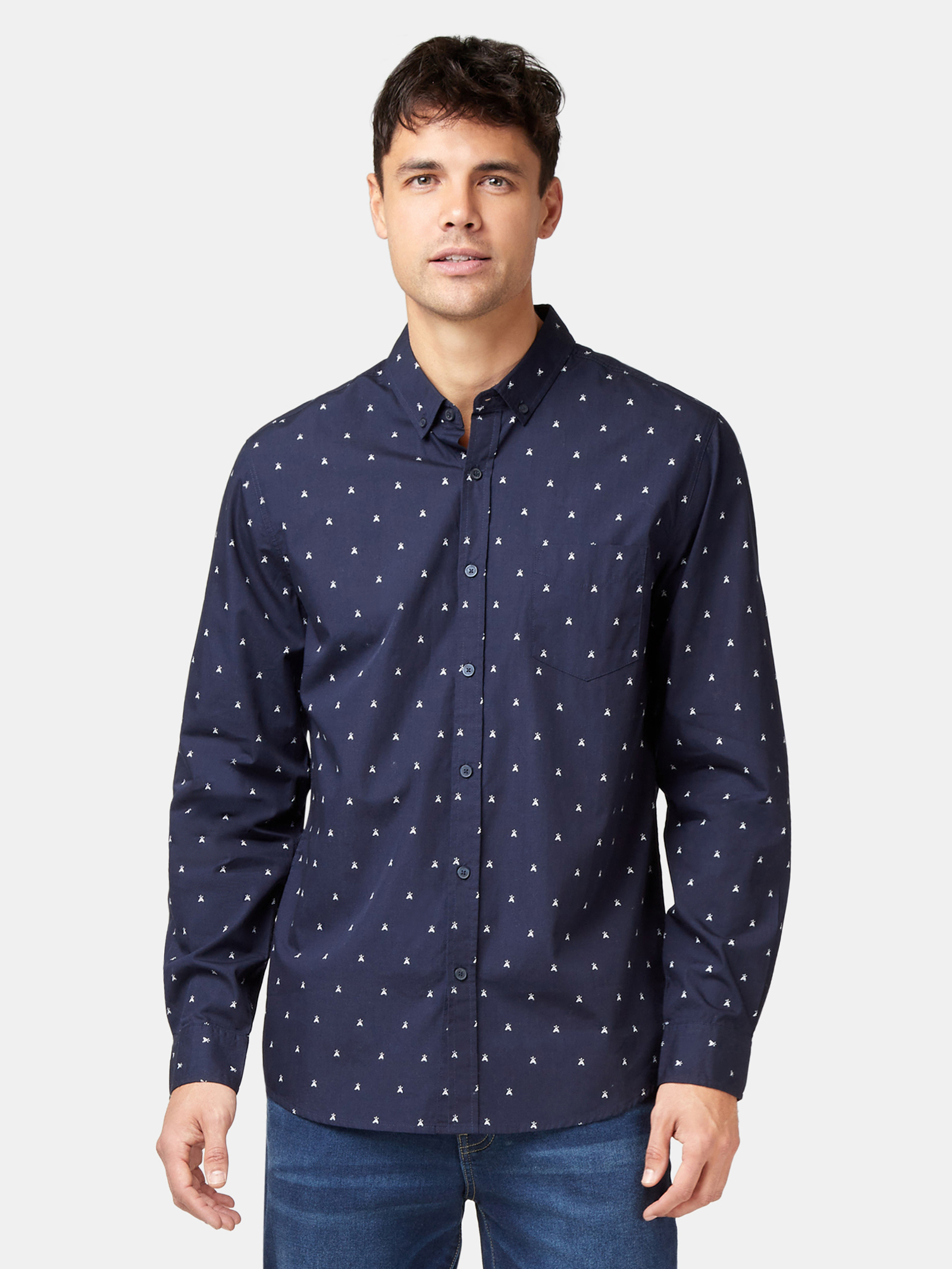 Jensen Long Sleeve Print Shirt | Jeanswest