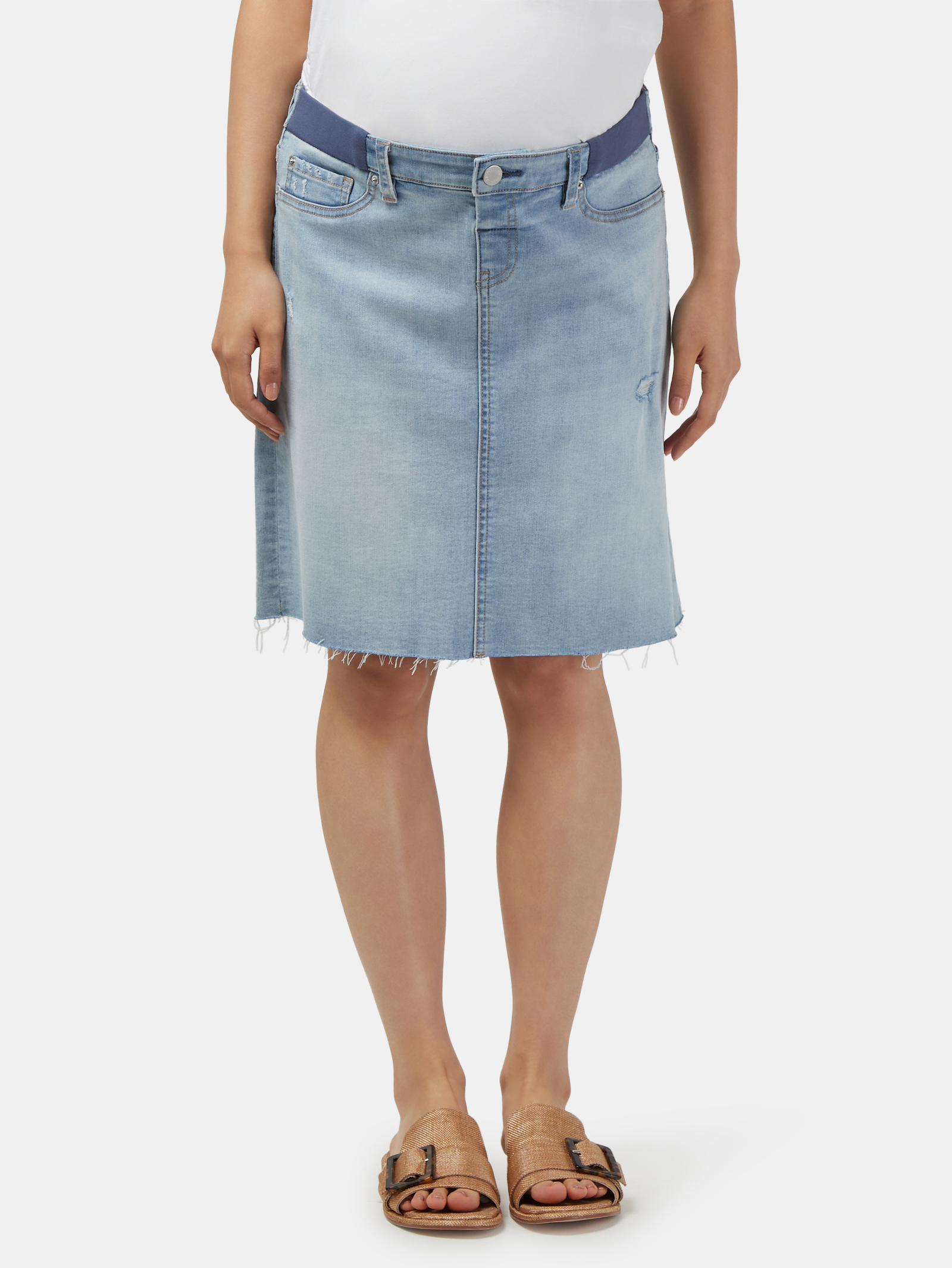 Maternity knee length denim skirt outlet
