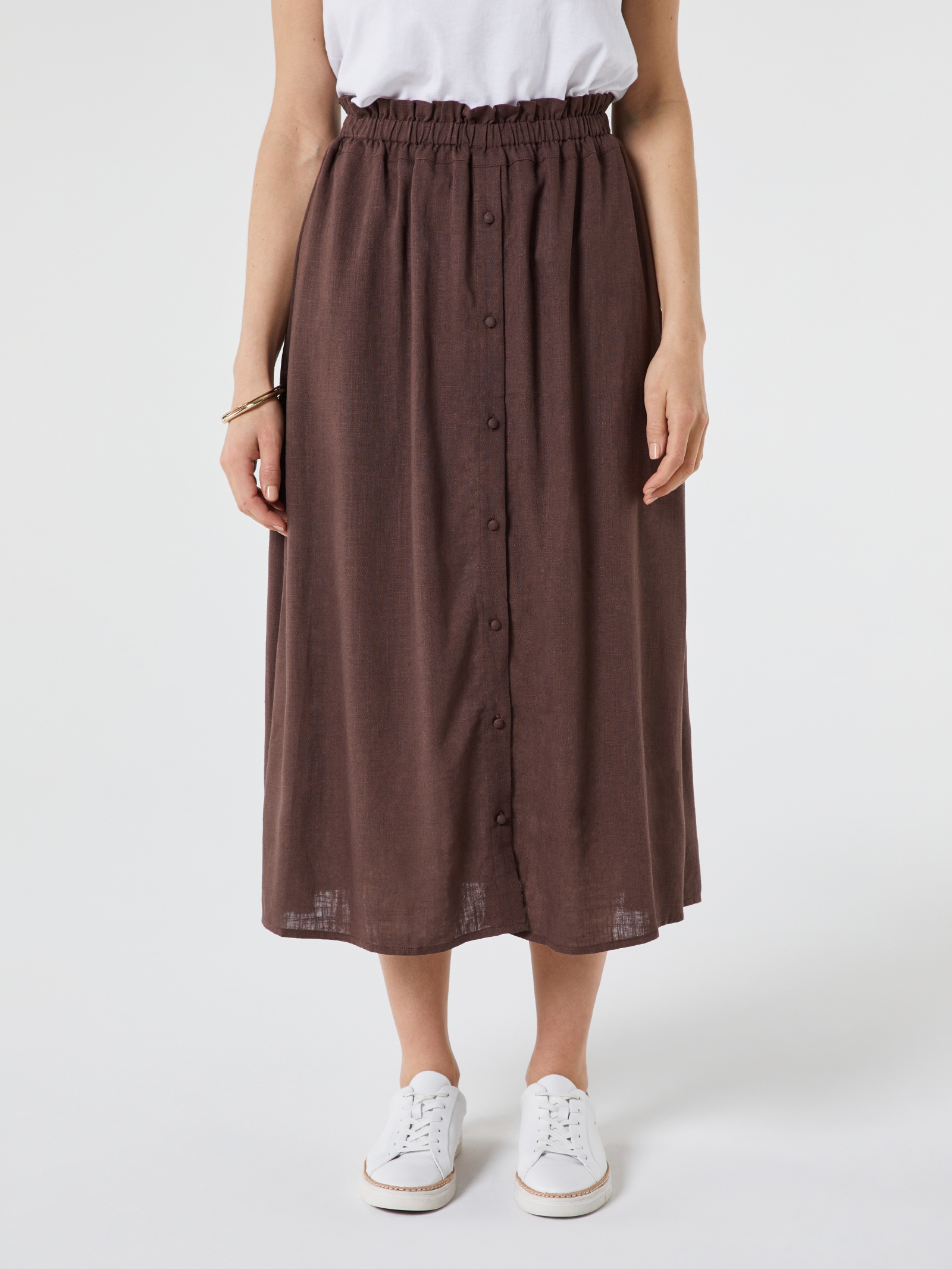 Collette Ruched Waist Midi Skirt | Jeanswest